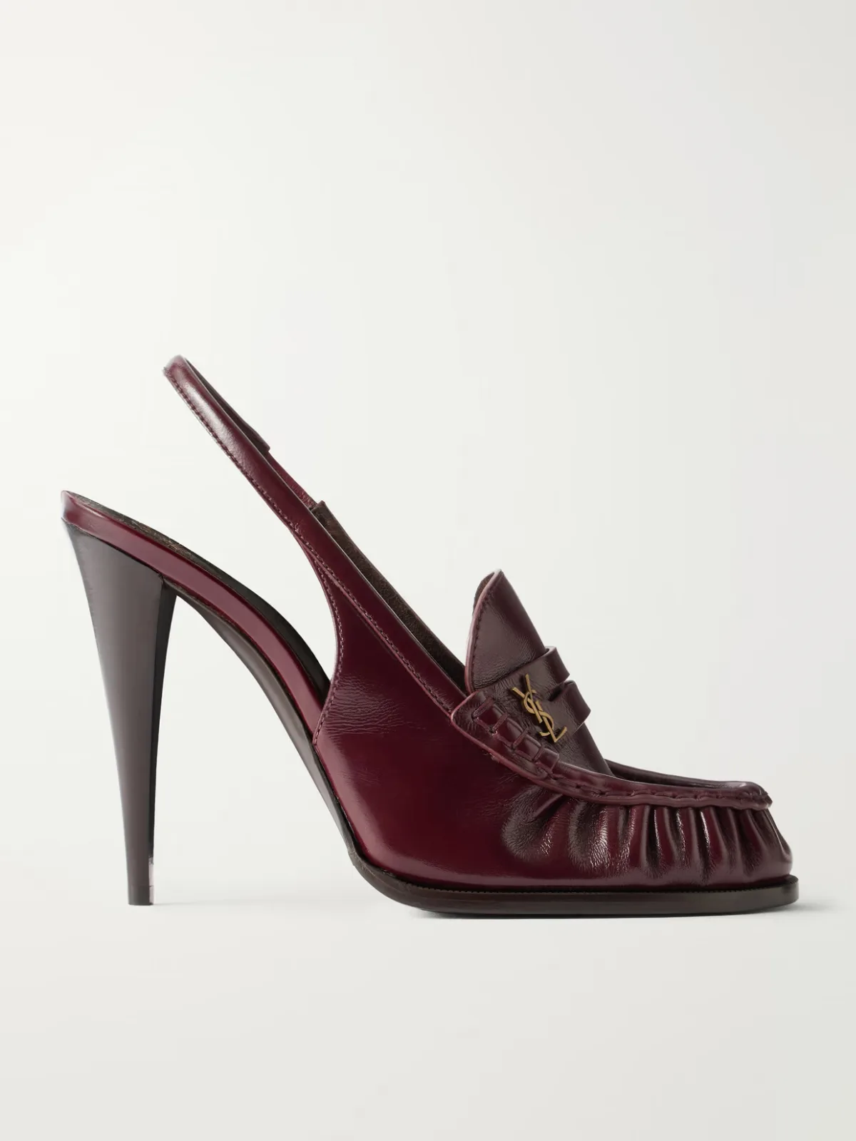 Le Loafer 110 Cassandre-Embellished Leather Slingback Pumps by SAINT LAURENT