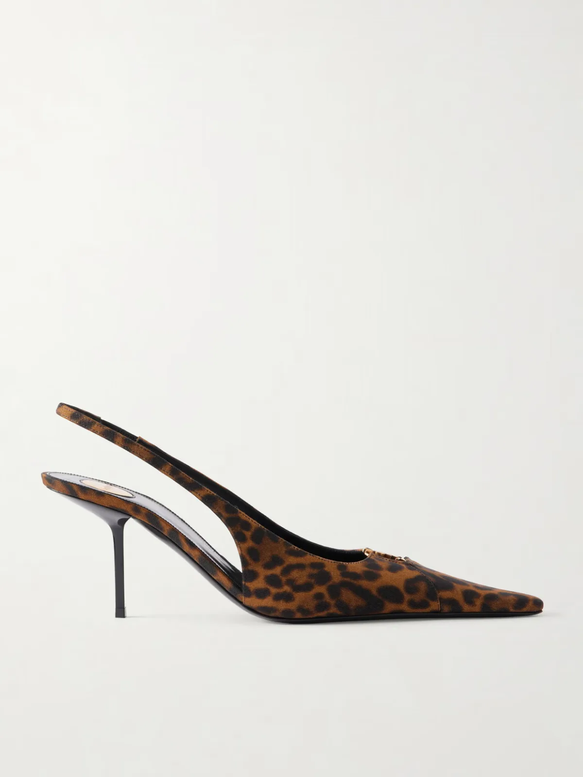 Babylone Cassandre-Embellished Leopard-Print Grosgrain Slingback Pumps