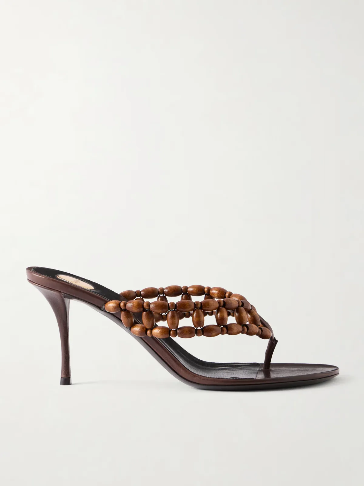 Zina 75 Leather-Trimmed Wood Sandals by SAINT LAURENT