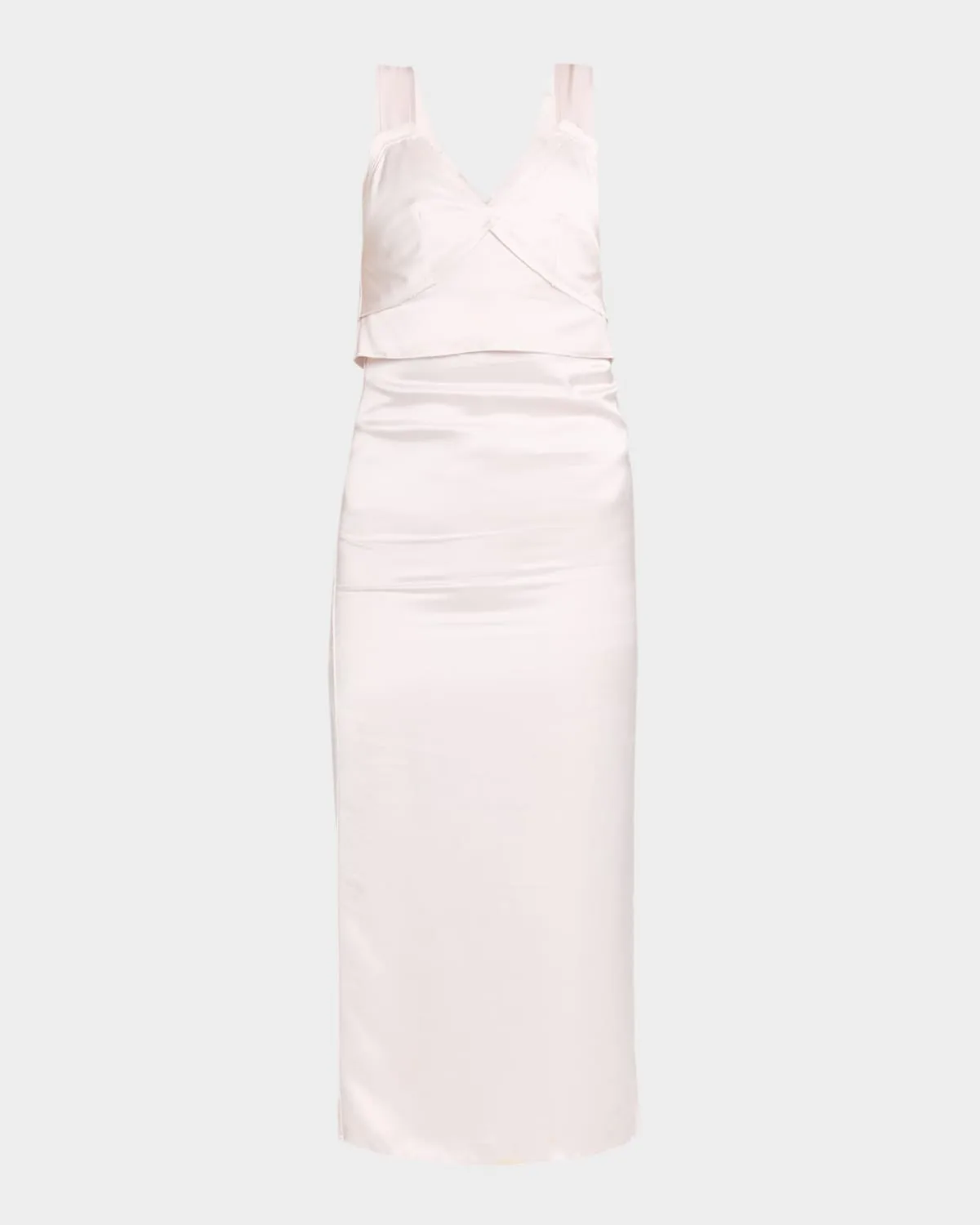 V-Neck Empire-Waist Midi Slip Dress