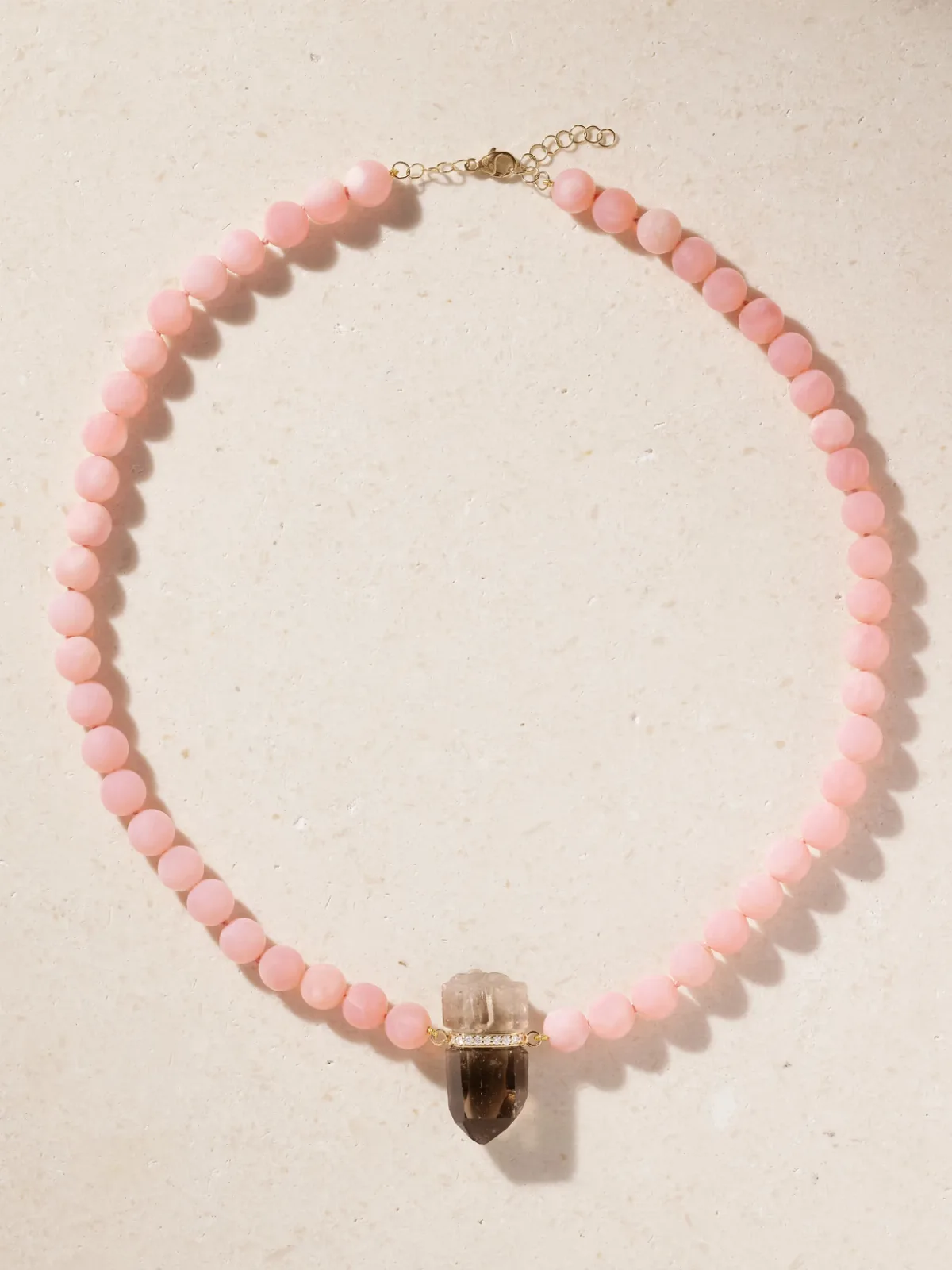 14-Karat Gold Diamond, Opal and Smoky Quartz Beaded Necklace by JIA JIA
