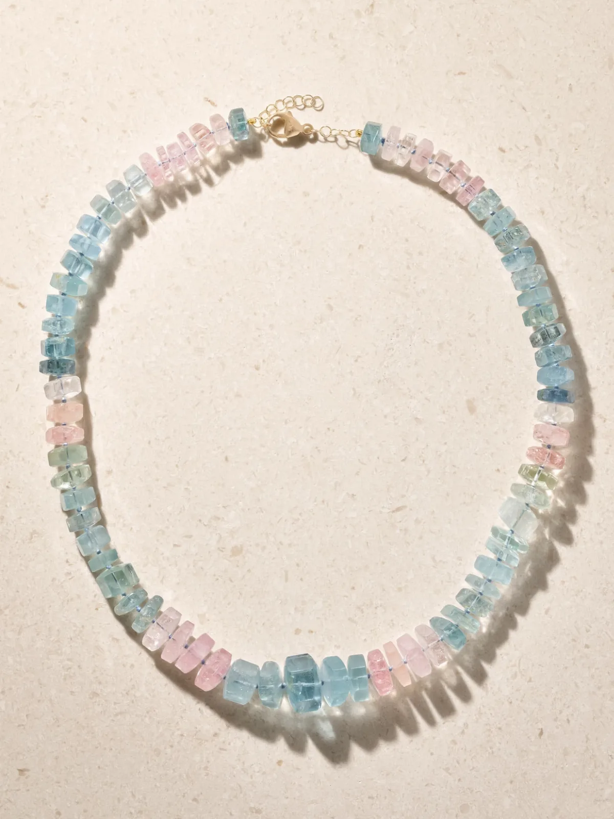 14-Karat Yellow Gold Aquamarine Beaded Necklace by JIA JIA
