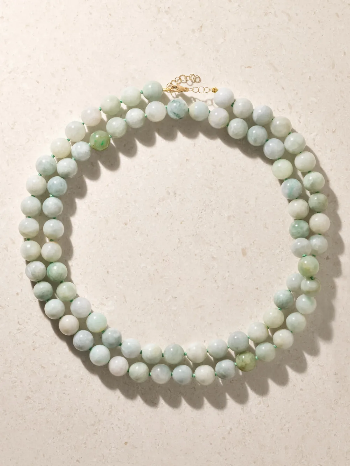 Double 14-Karat Gold Jade Necklace by JIA JIA