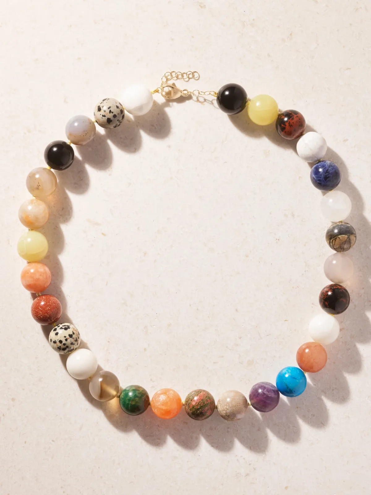 14-Karat Gold Multi-Stone Beaded Necklace by JIA JIA