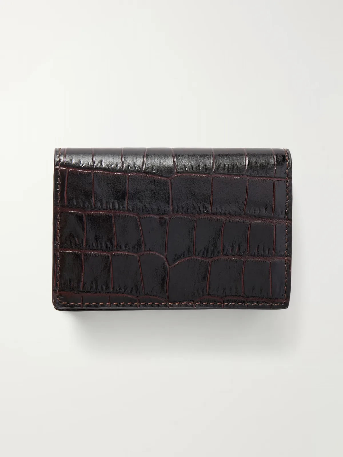 Mara Croc-Effect Leather Wallet by Smythson
