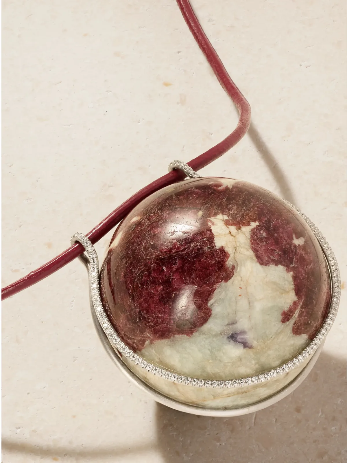 18-Karat White Gold, Diamond and Tourmaline Necklace by Marisa Klass