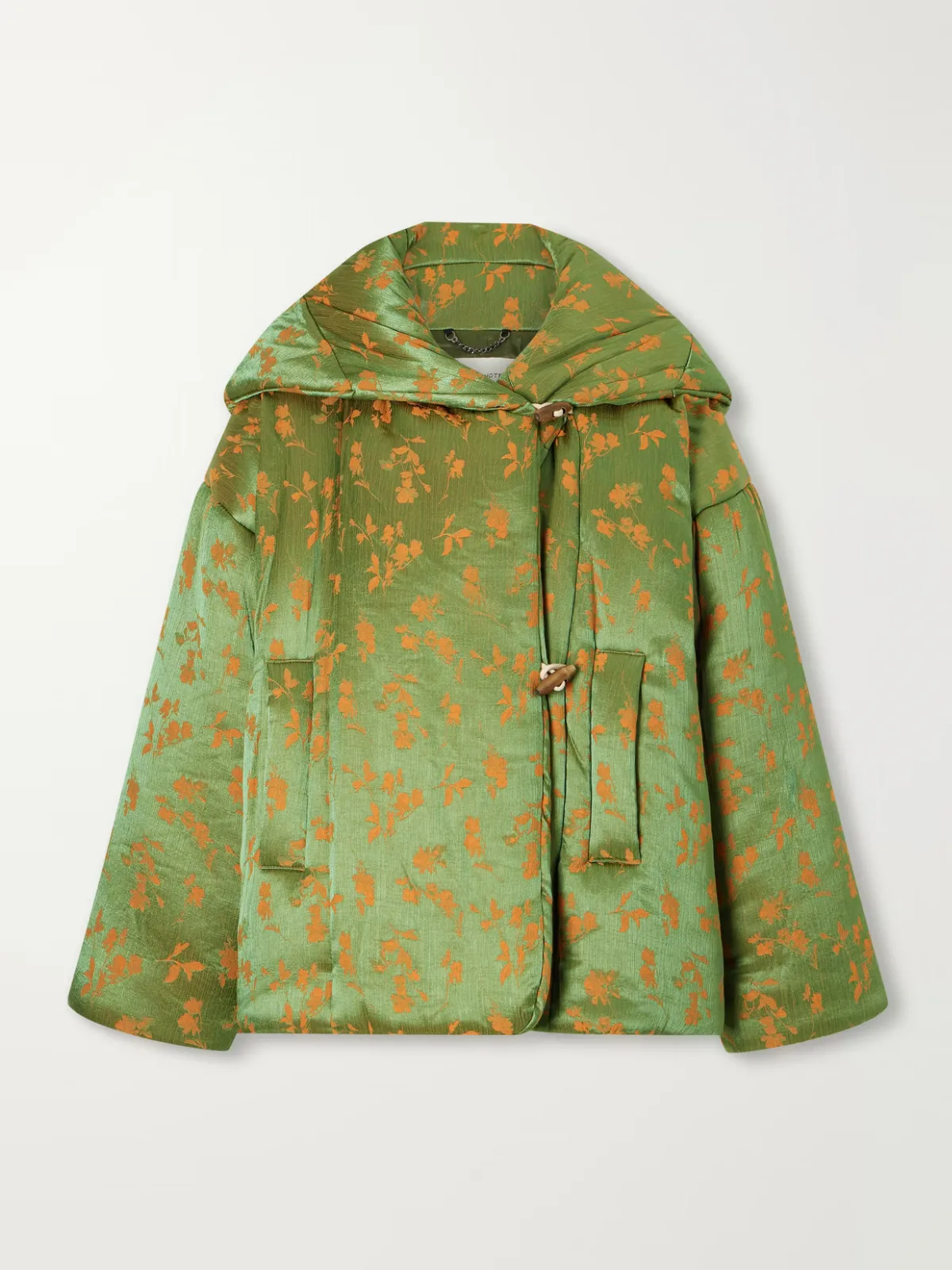 Hooded Padded Floral-Jacquard Short Jacket by Dries Van Noten