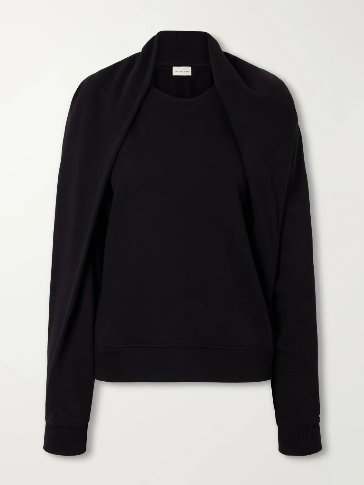 Draped Cotton-Jersey Sweatshirt by Dries Van Noten