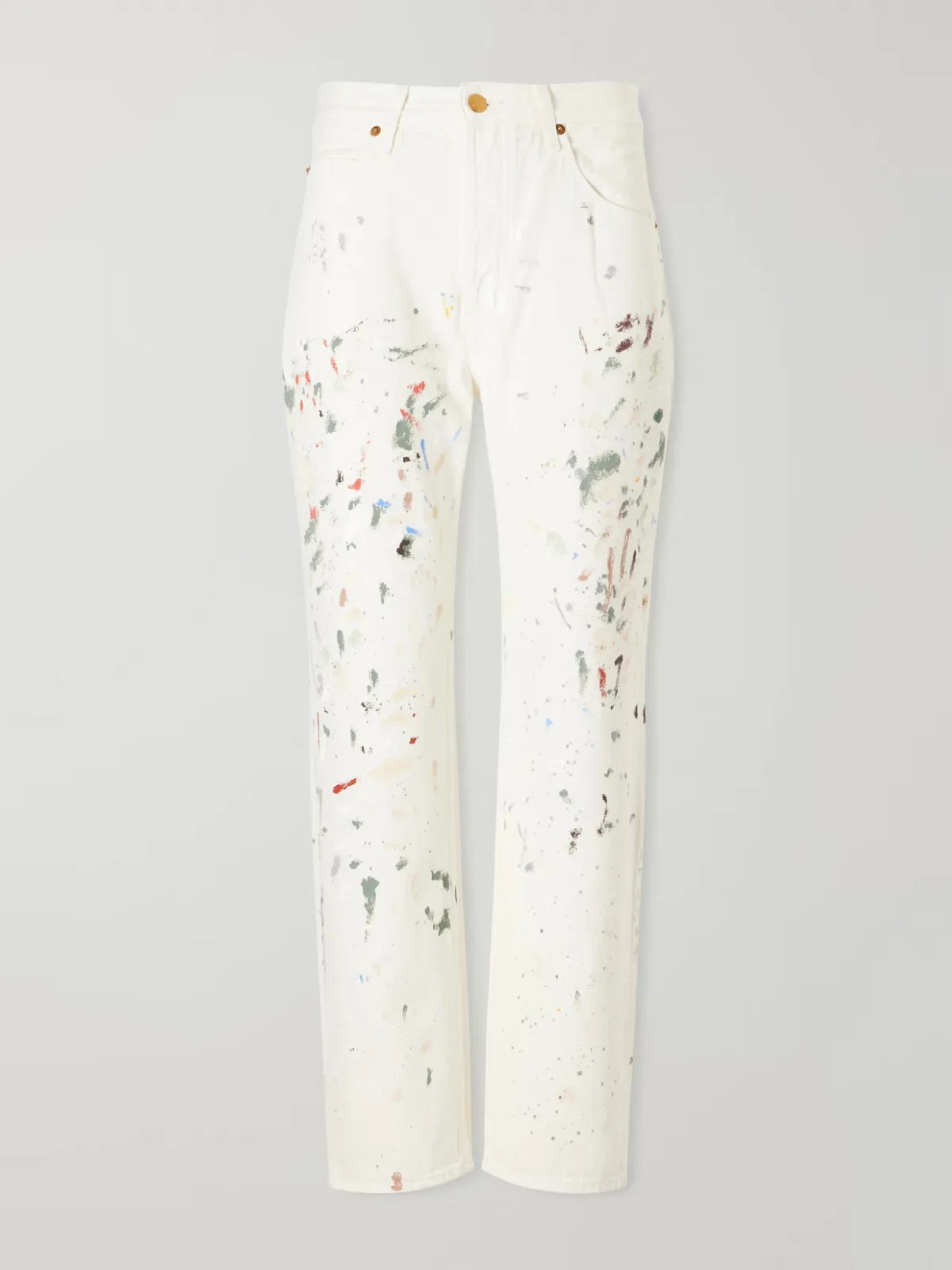 The Slouch Paint-Splattered Low-Rise Boyfriend Jeans by Jamie Haller