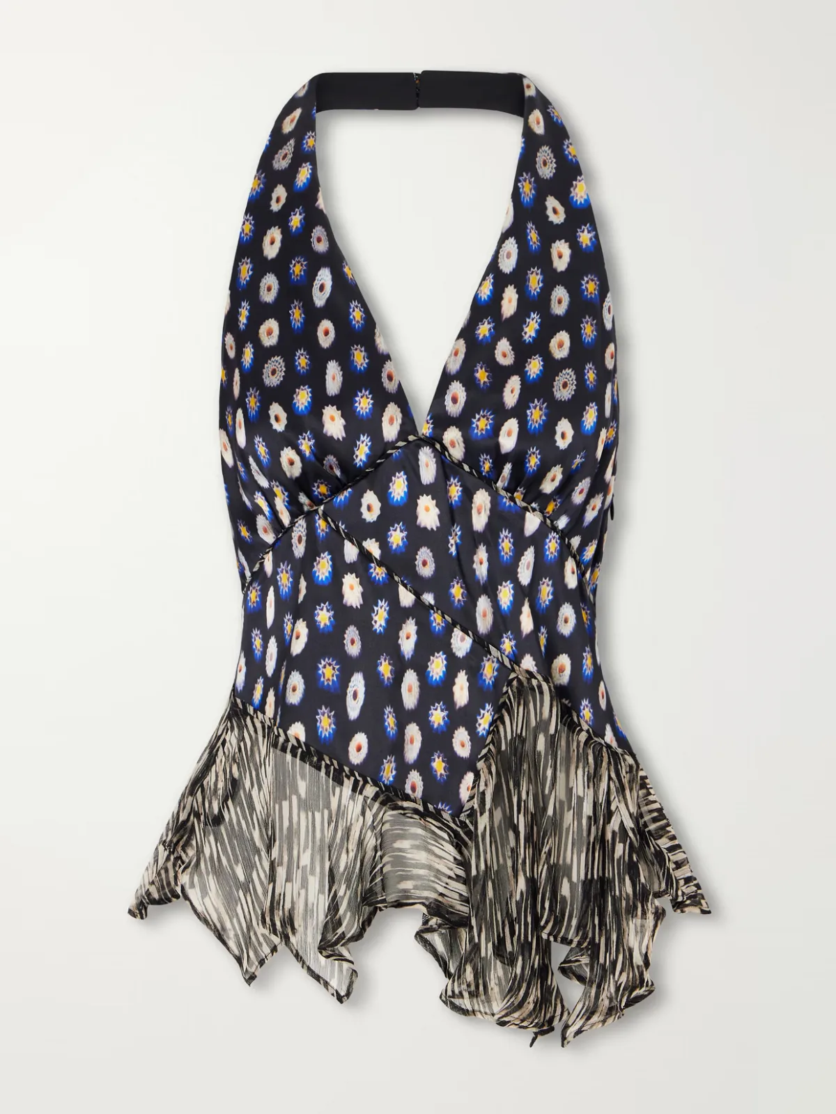 Maeva Ruffled Printed Silk-Blend Voile Top by STAUD