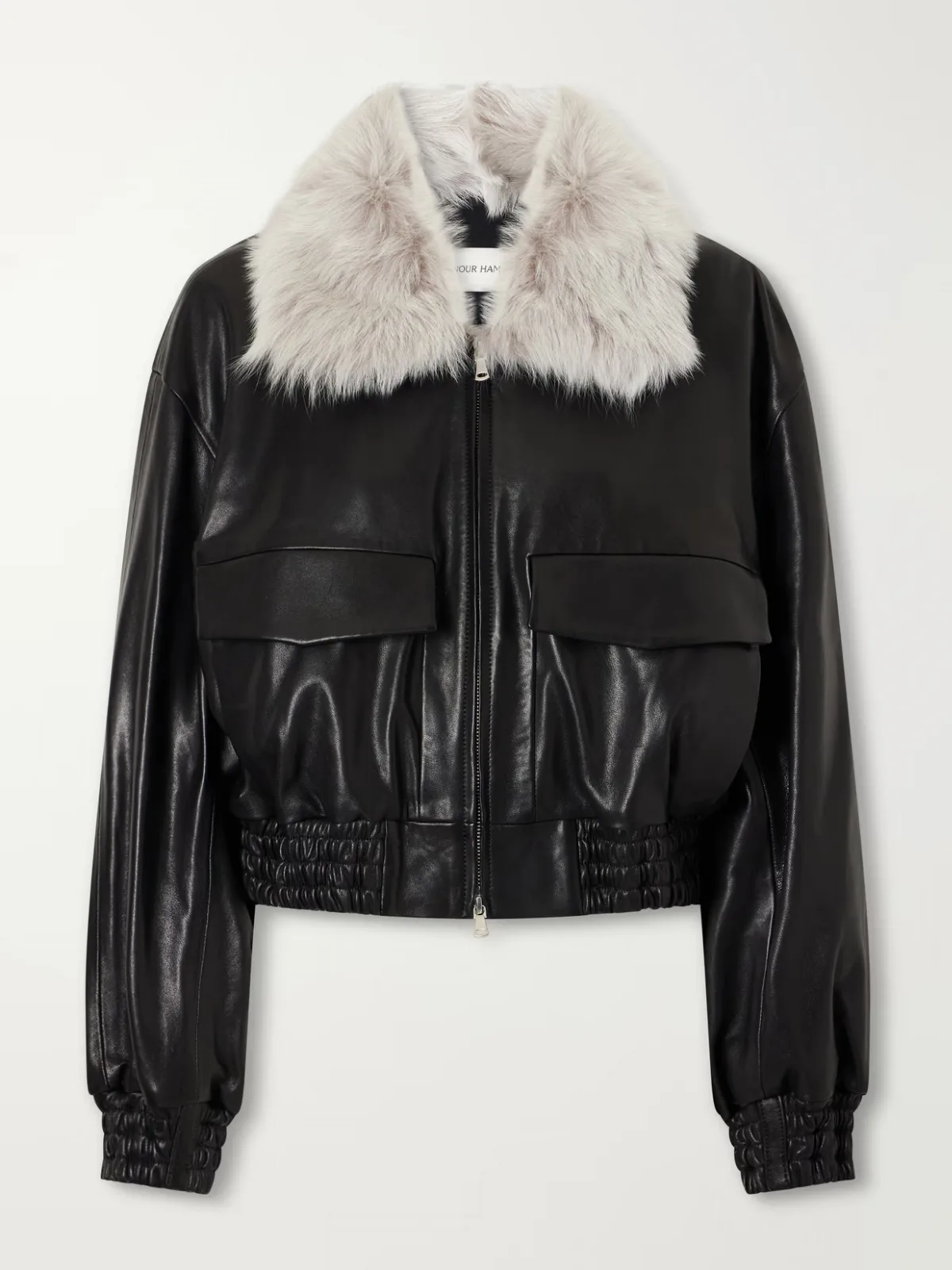 Ellery Shearling-Trimmed Leather Jacket