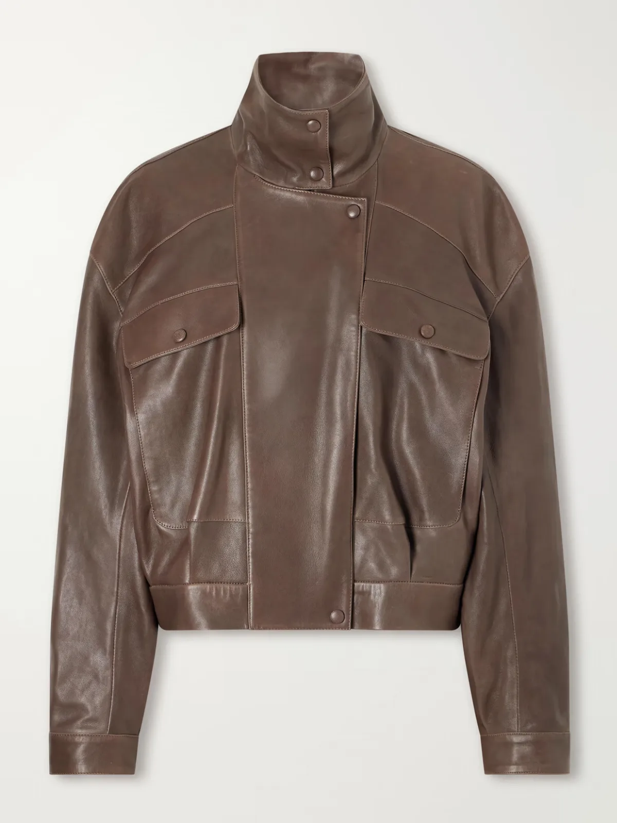 Quincy Paneled Leather Jacket by Nour Hammour
