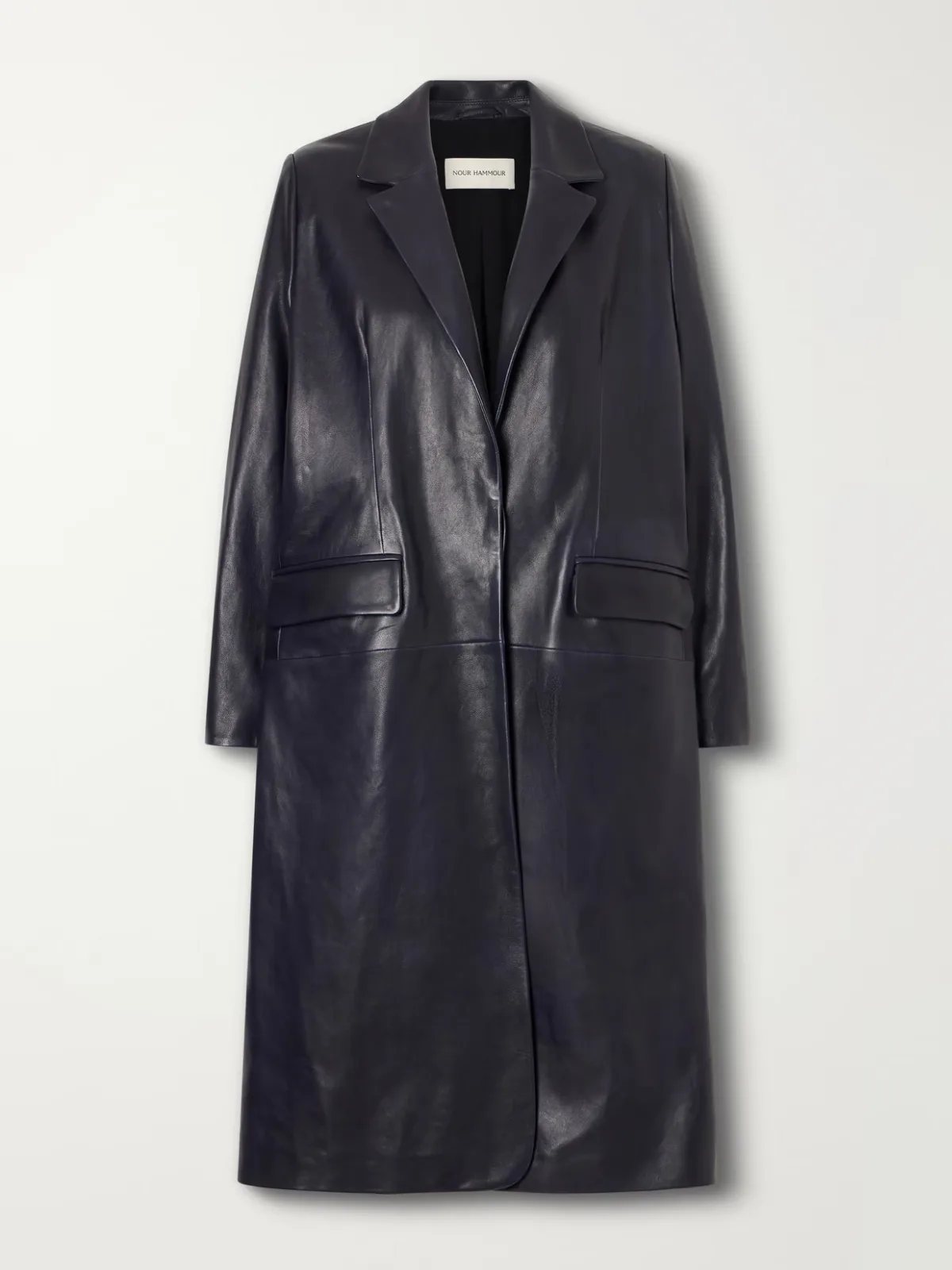Isaline Leather Coat by Nour Hammour