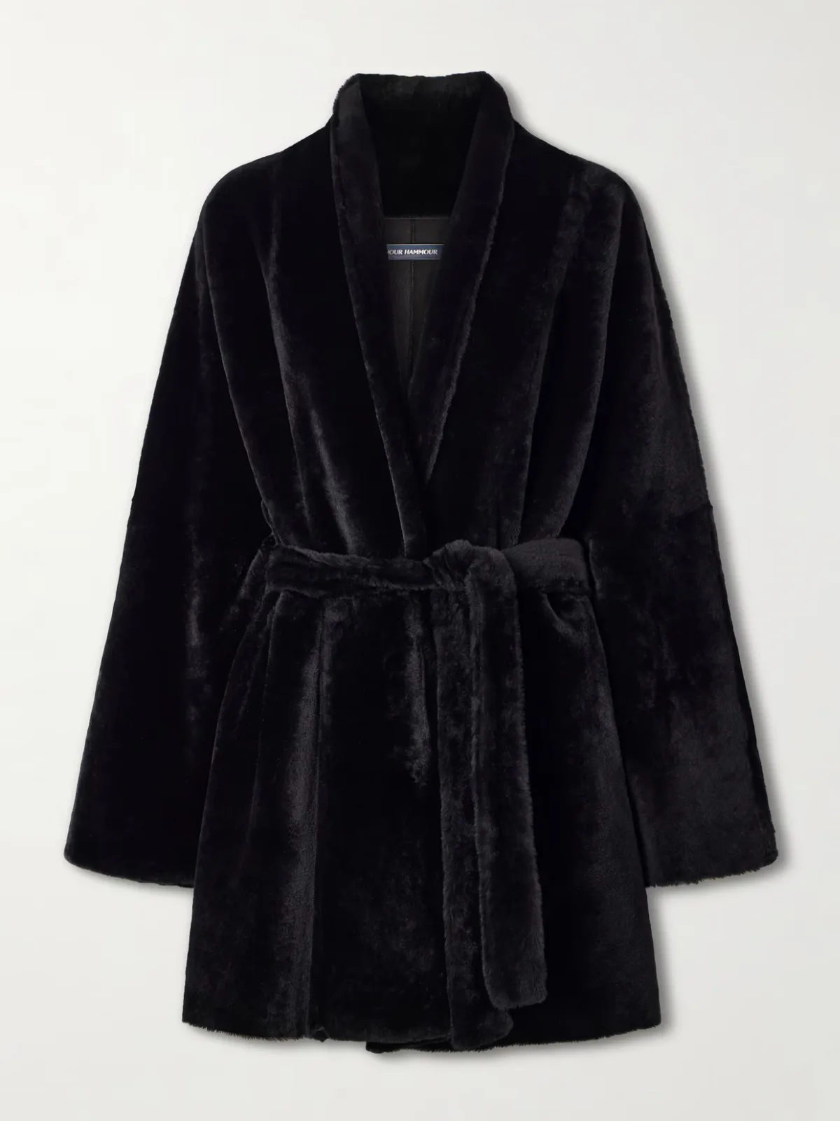 Paneled Shearling Coat by Nour Hammour
