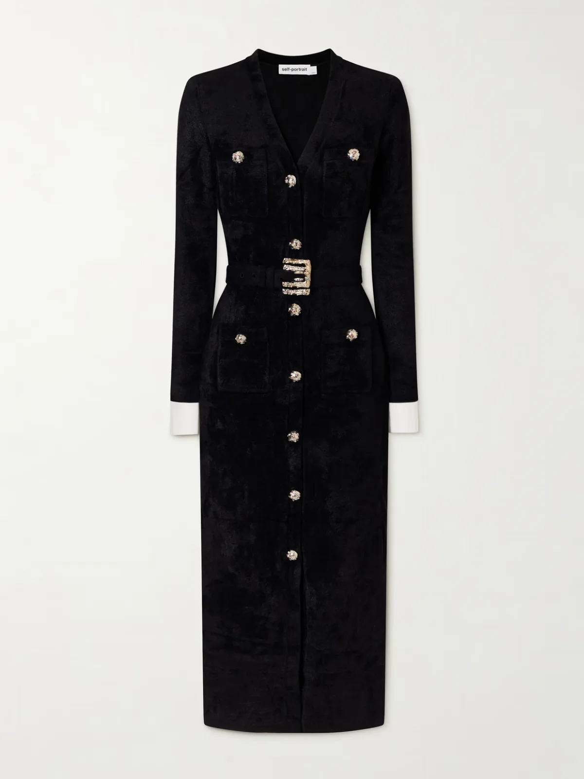 Belted Chenille Midi Dress by Self-Portrait