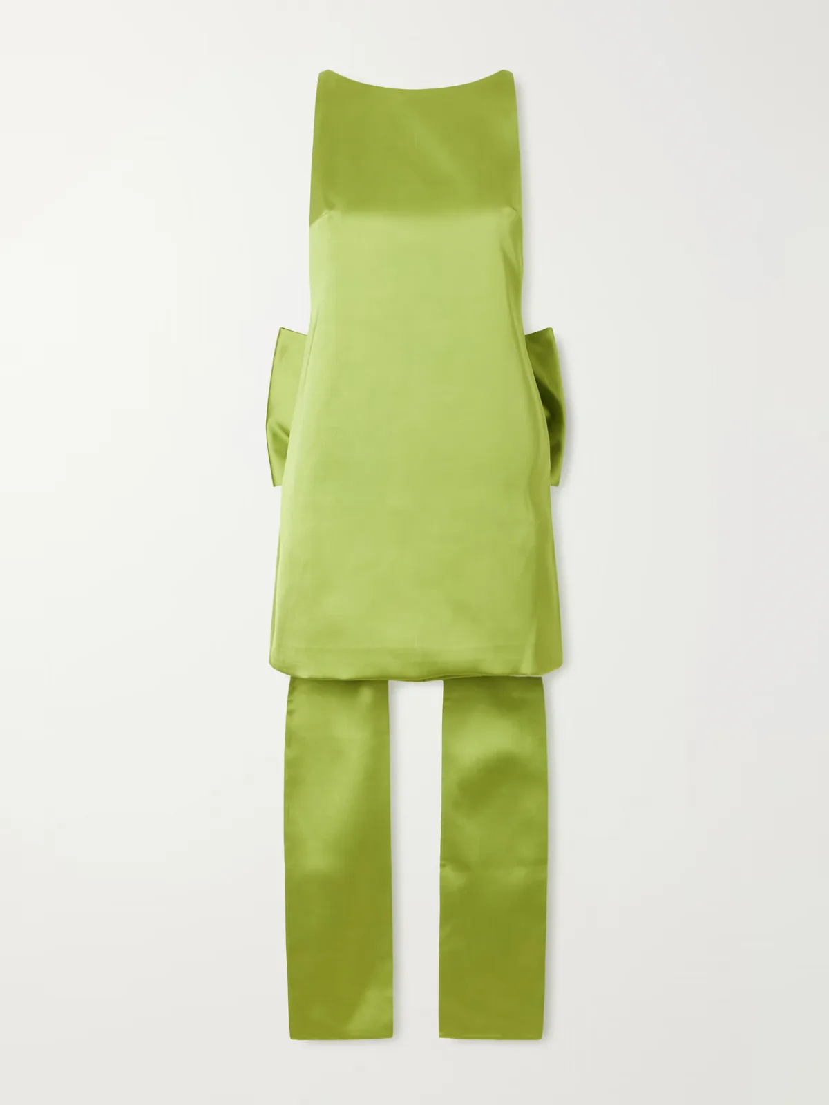 Bow-Detailed Satin Mini Dress by Self-Portrait