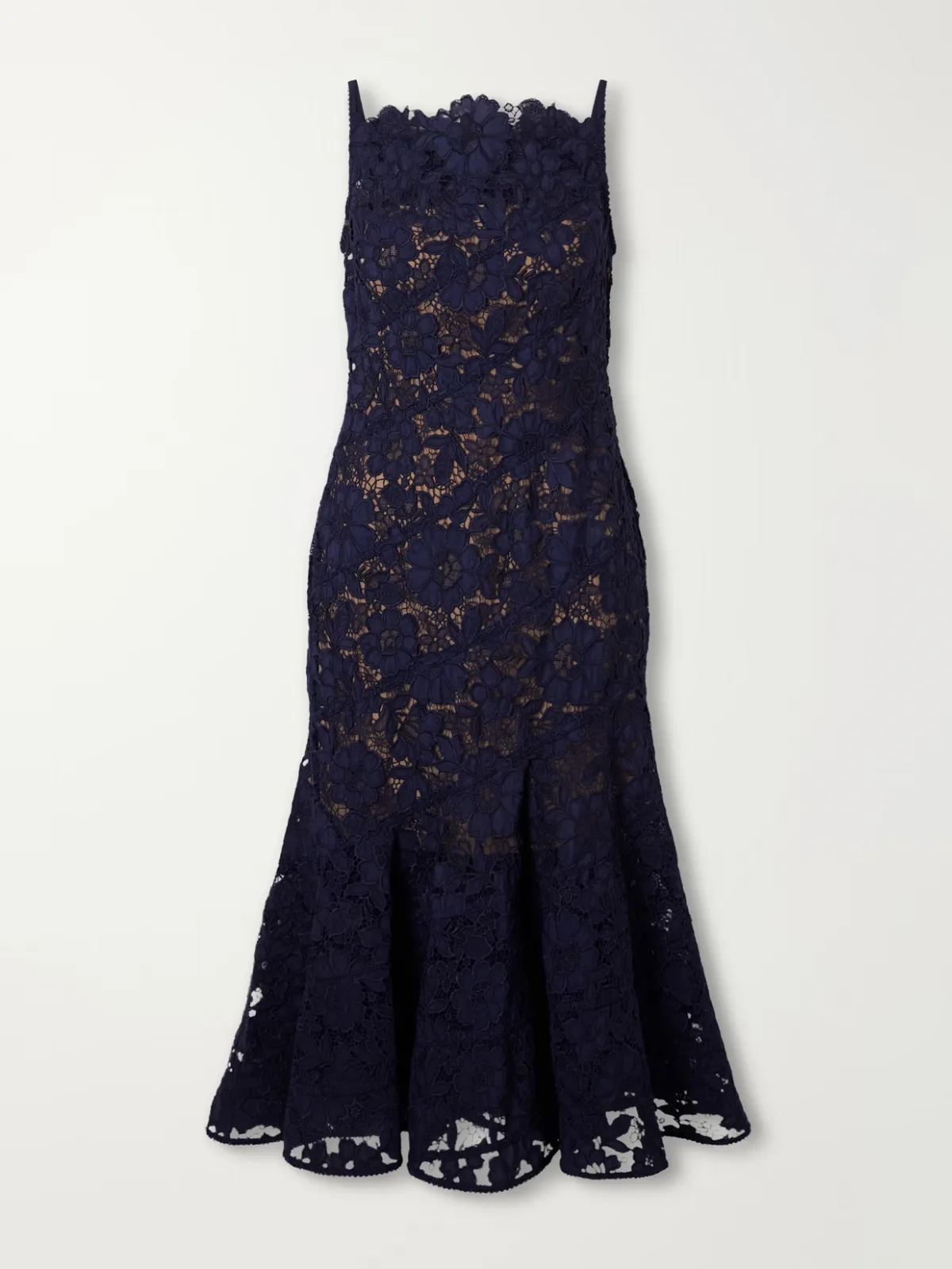 Scalloped Lace Midi Dress