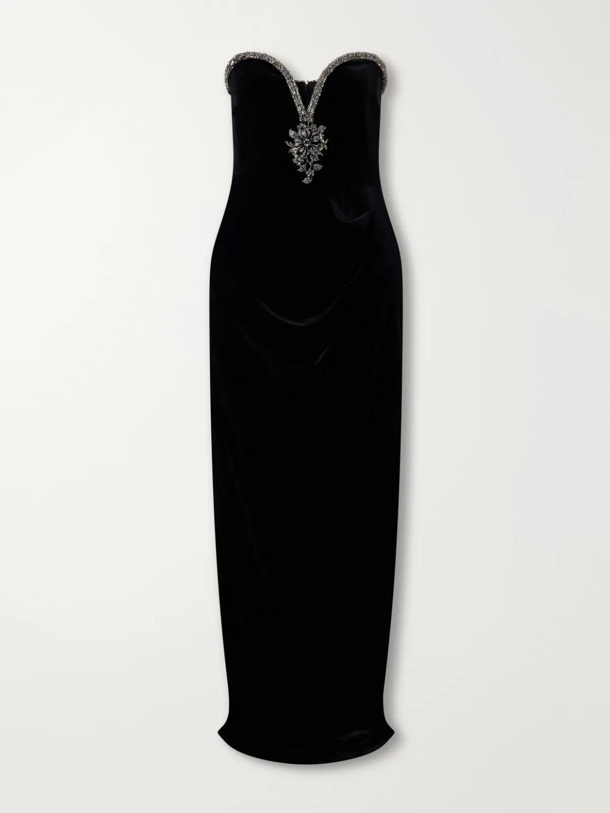 Crystal-Embellished Velvet Maxi Dress by Self-Portrait