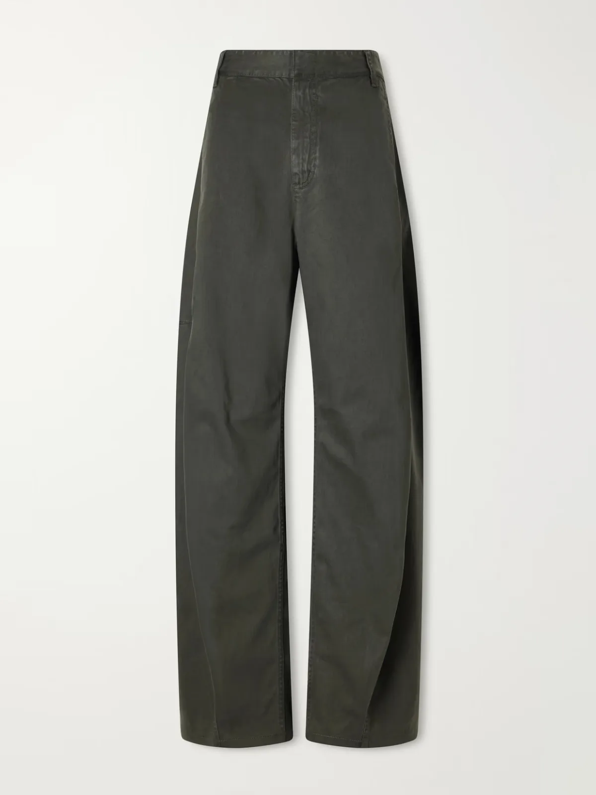 Reactive Garment Dyed Stretch Twill Wide-Leg Pants by Tibi