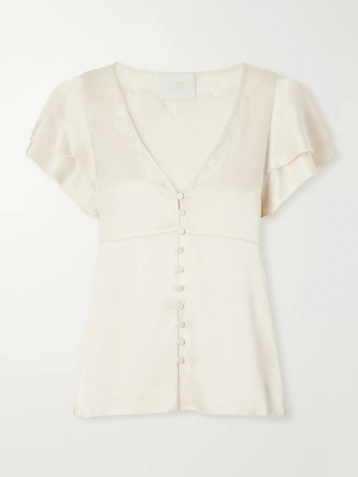 Lola Flutter Lace-Trimmed Satin Blouse by Citizens of Humanity