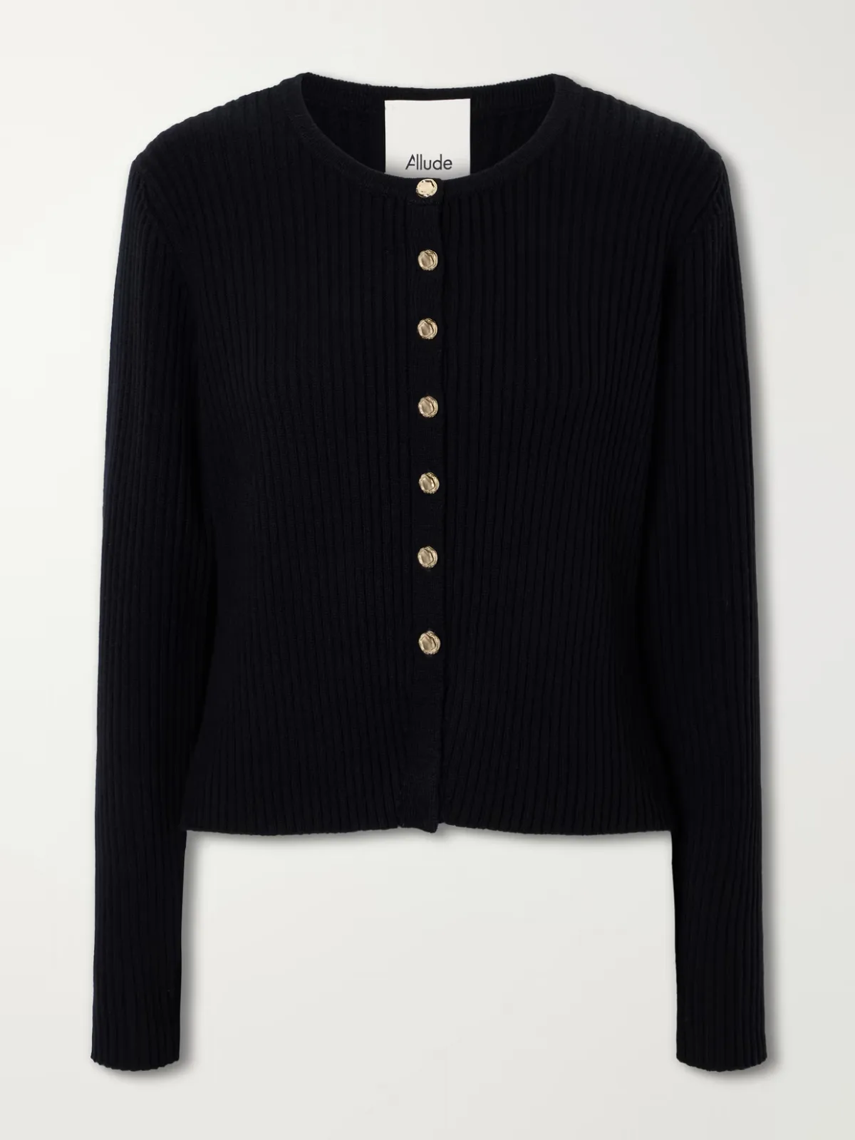 Wool and Cashmere-Blend Ribbed Cardigan by Allude