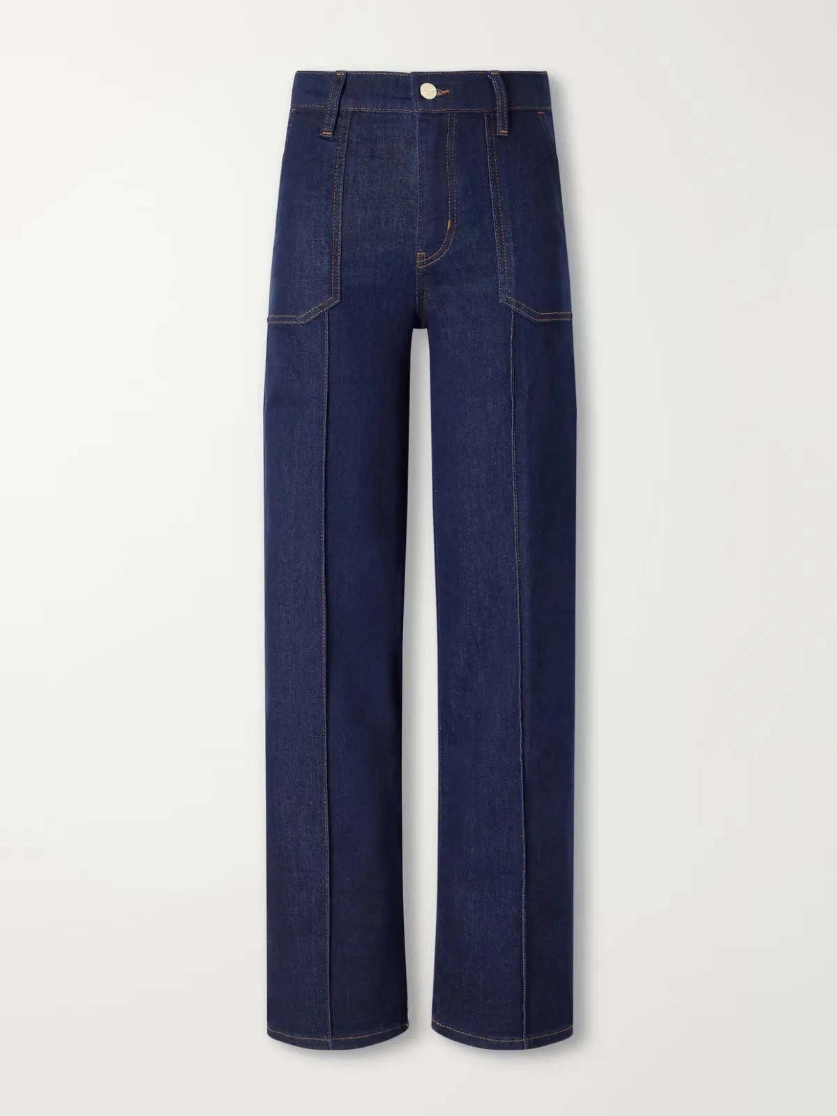Le Slim Palazzo Pintuck Pocket High-Rise Wide-Leg Jeans by FRAME