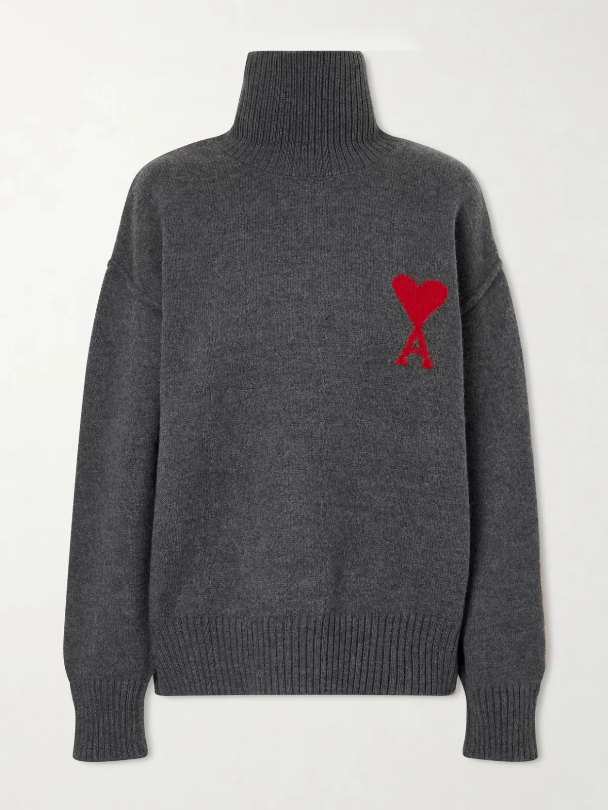 Oversized Intarsia Wool Turtleneck Sweater by AMI PARIS