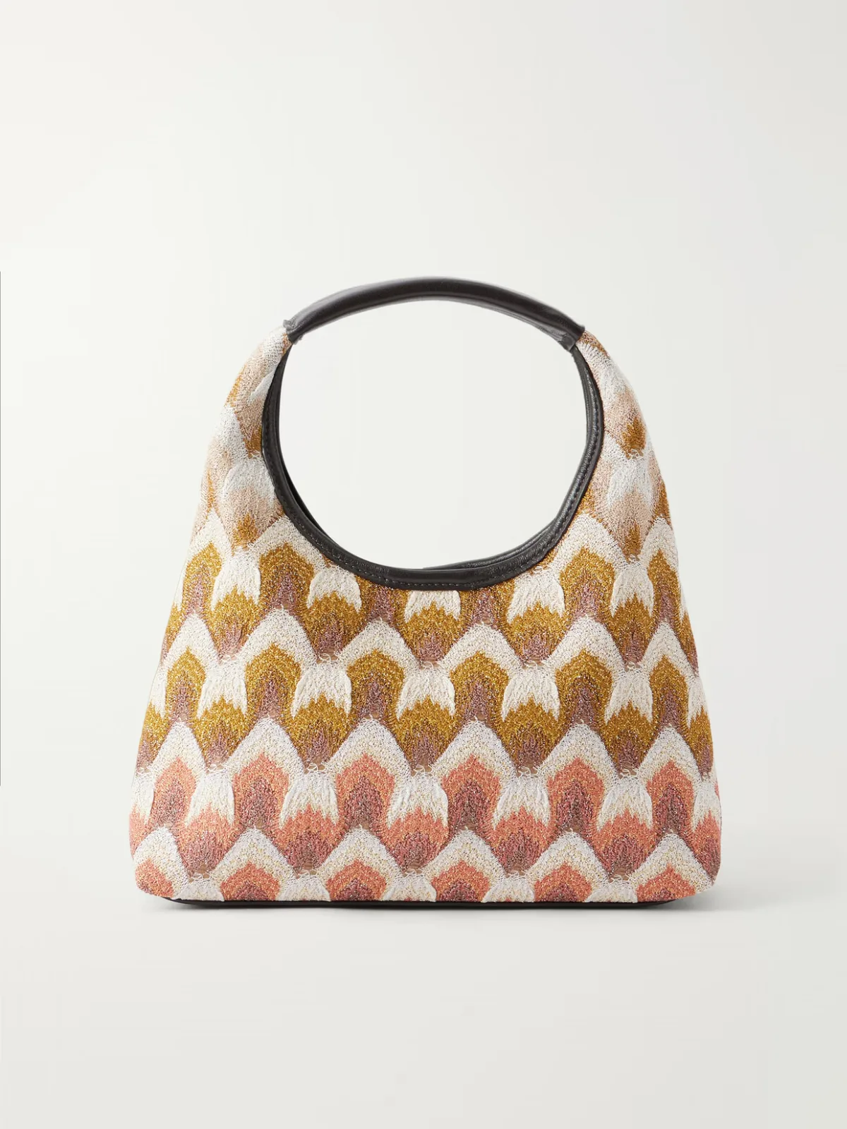Hobo Leather-Trimmed Metallic Crochet-Knit Tote by Missoni