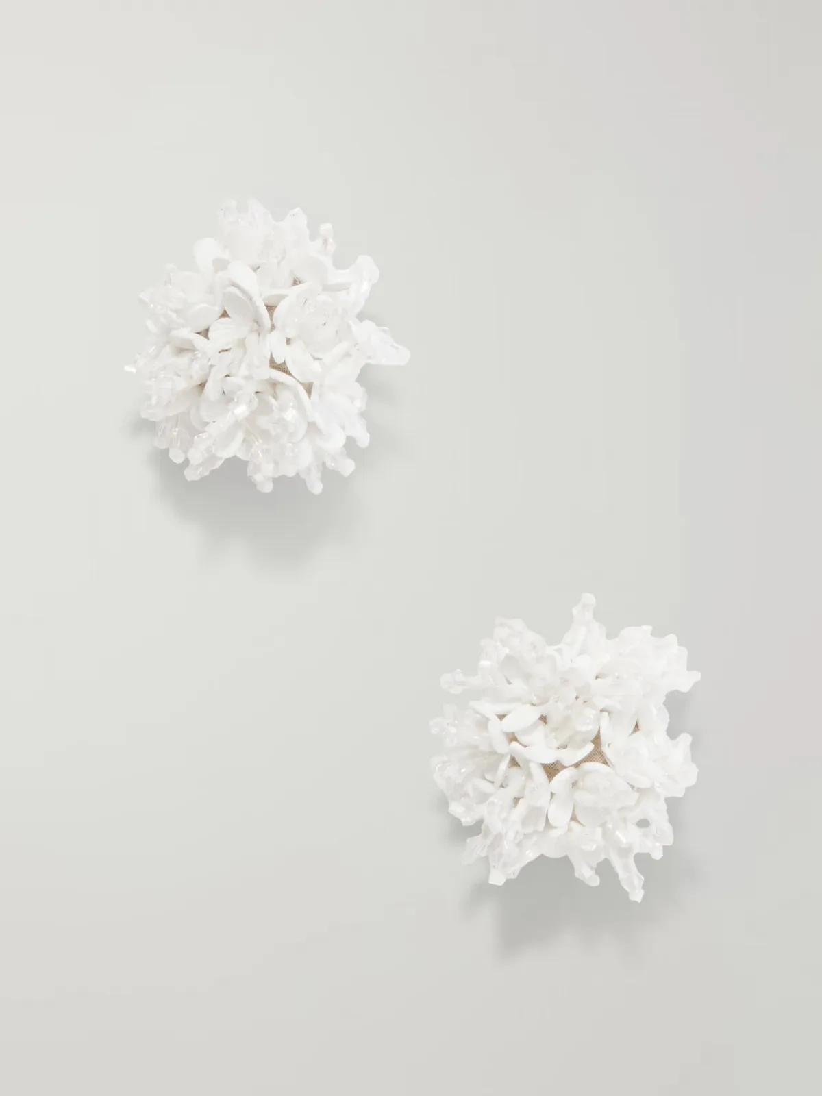 Bead-Embellished Clip Earrings by Oscar de la Renta