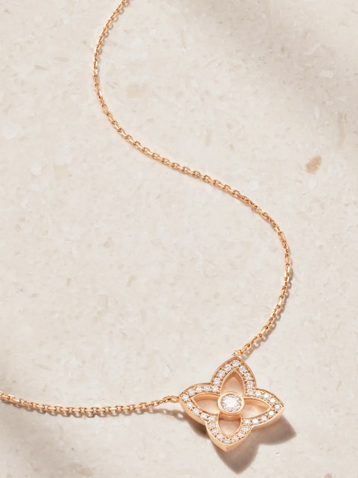 Lotus by De Beers 18-Karat Rose Gold Diamond Necklace by De Beers London