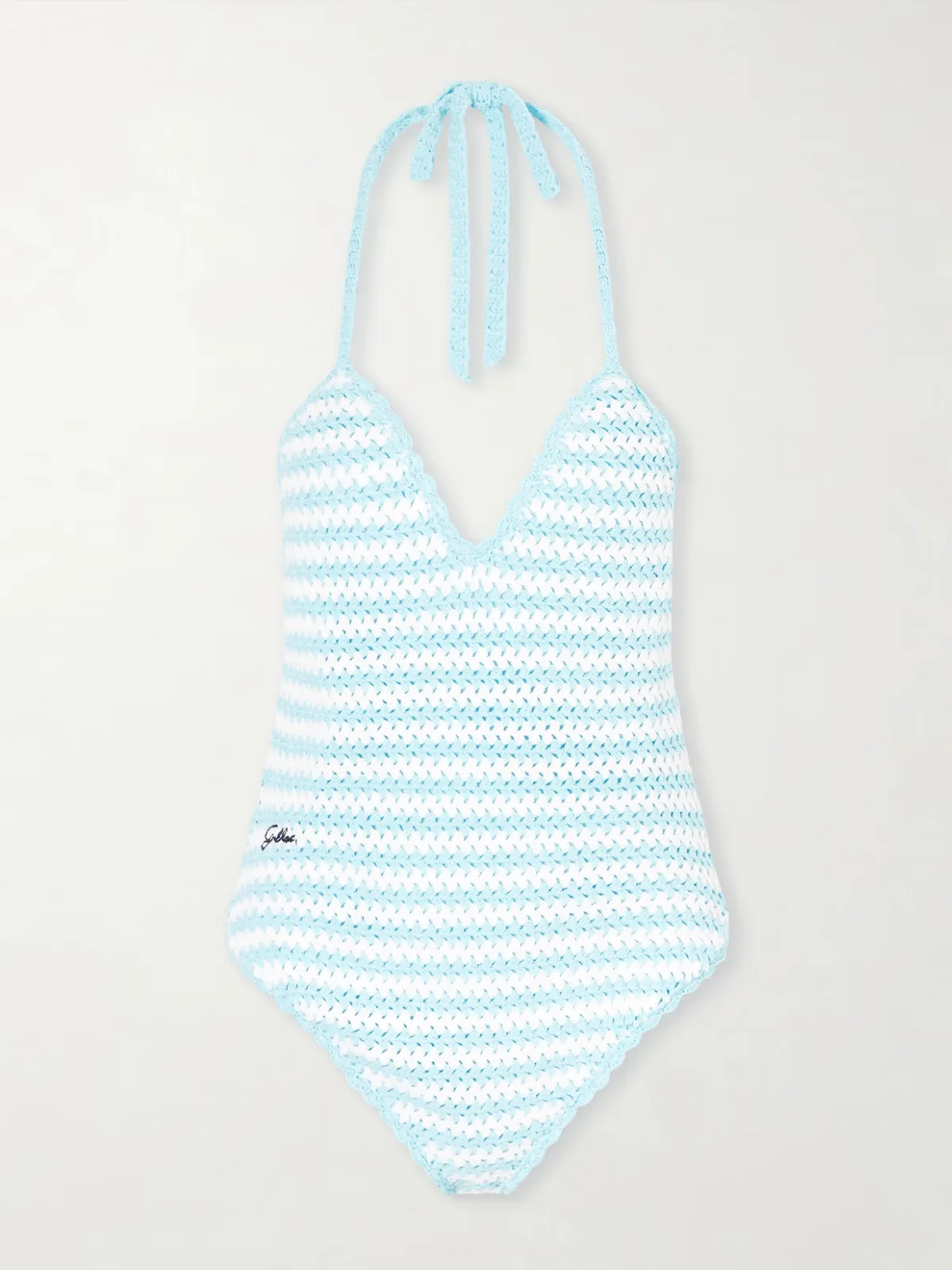 Karoline Striped Crocheted Swimsuit by SIMKHAI