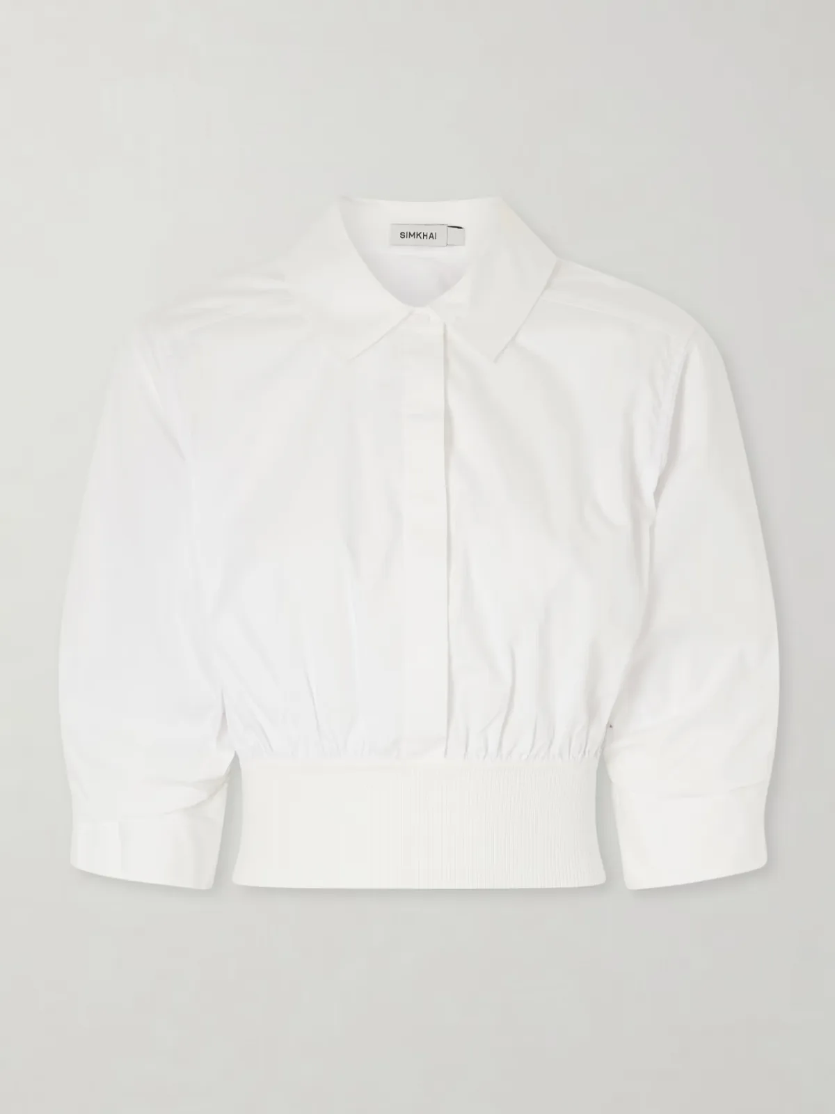 Stiles Gathered Cotton-Poplin Shirt by SIMKHAI