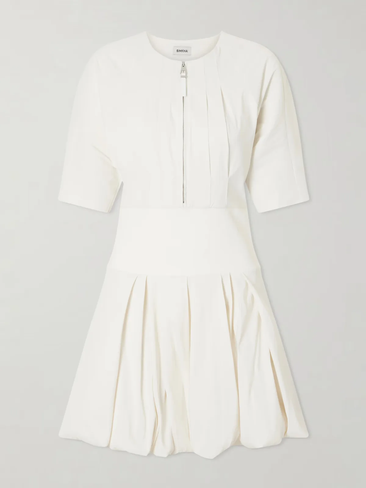 Risel Pleated Poplin Mini Dress by SIMKHAI