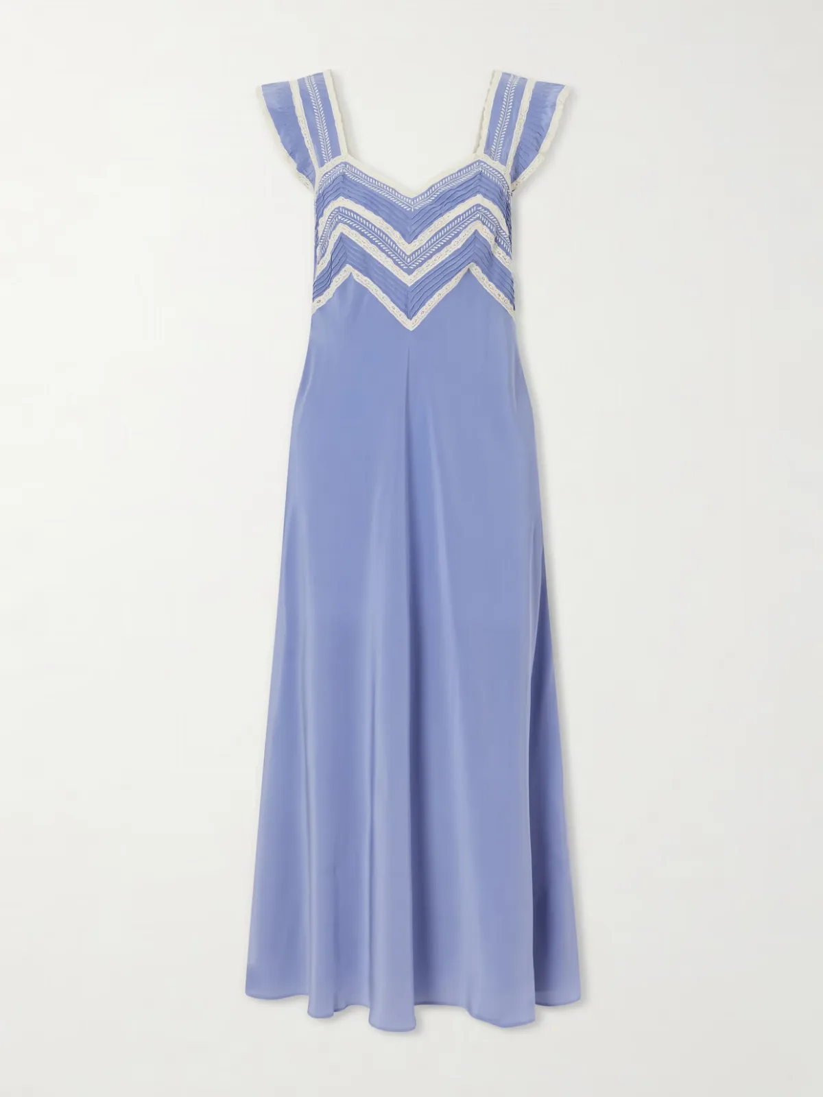 Bailee Crochet-Trimmed Silk-Crepe De Chine Midi Dress by RIXO