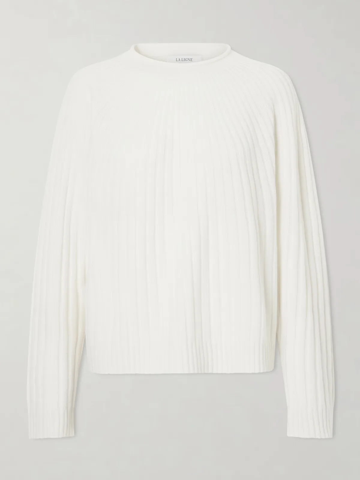 Scallop Ribbed-Knit Cashmere Sweater by La Ligne
