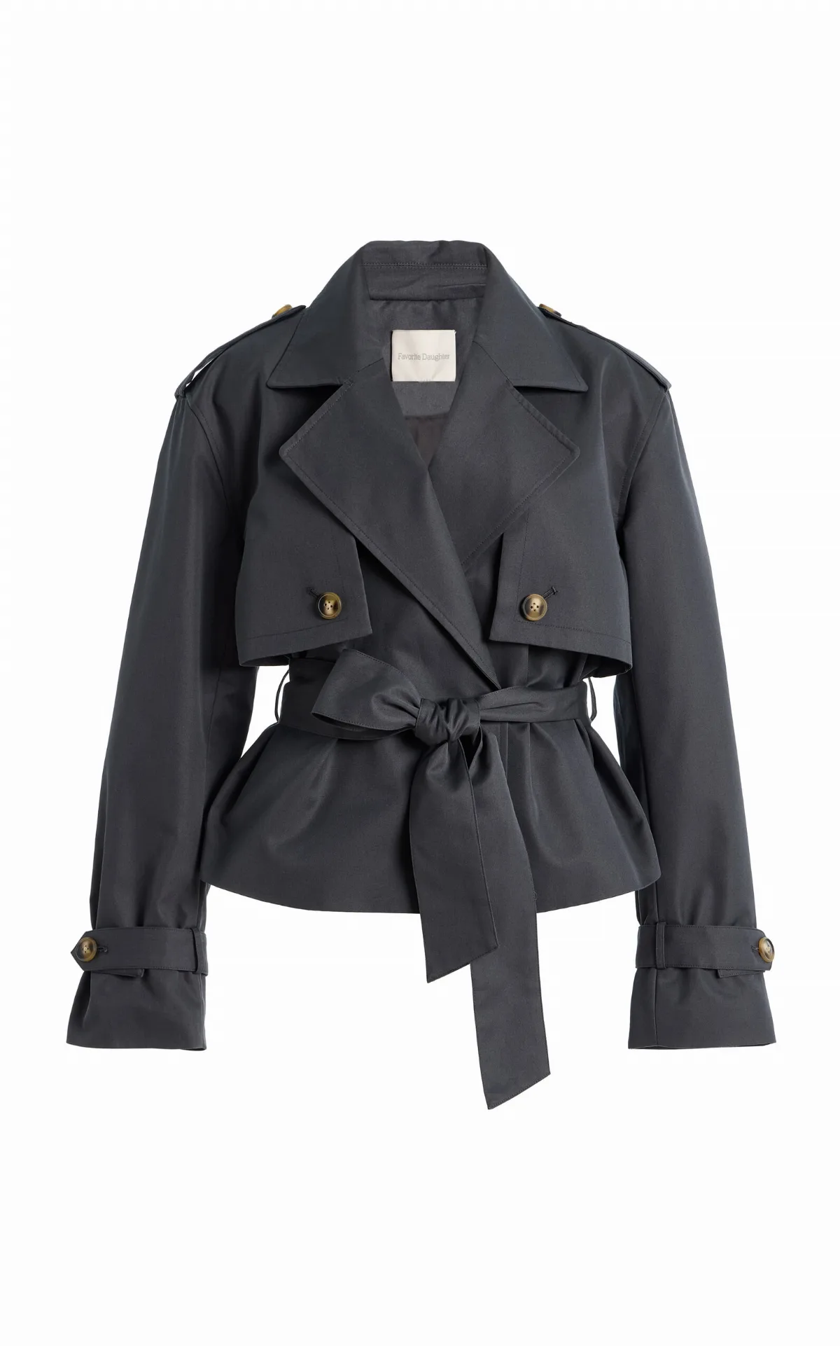 The Cropped Charles Cotton-Blend Trench Coat by Favorite Daughter