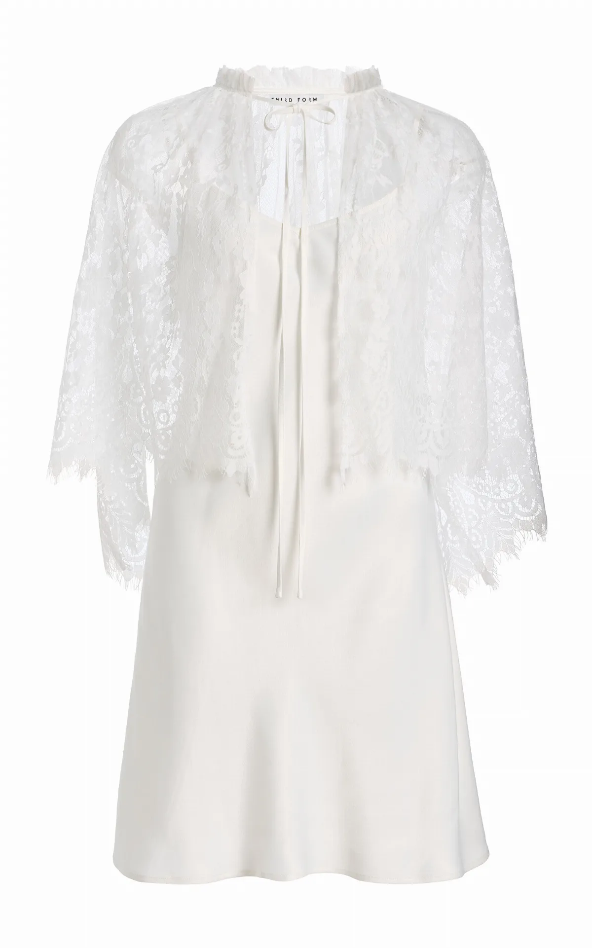 Charmed Lace Cape and Mini Satin Slip Dress by Third Form