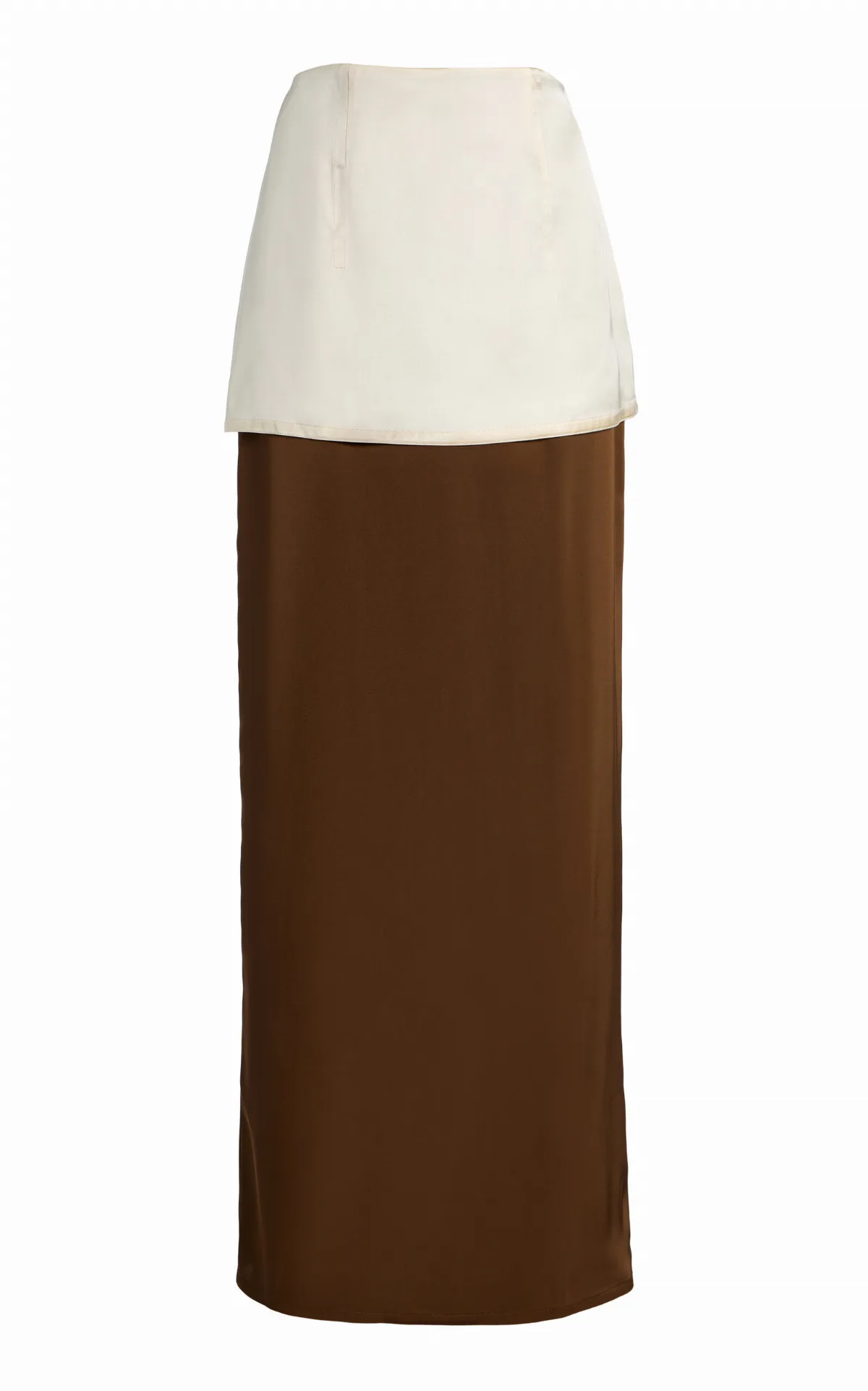 Double-Layer Satin Maxi Skirt by BEVZA