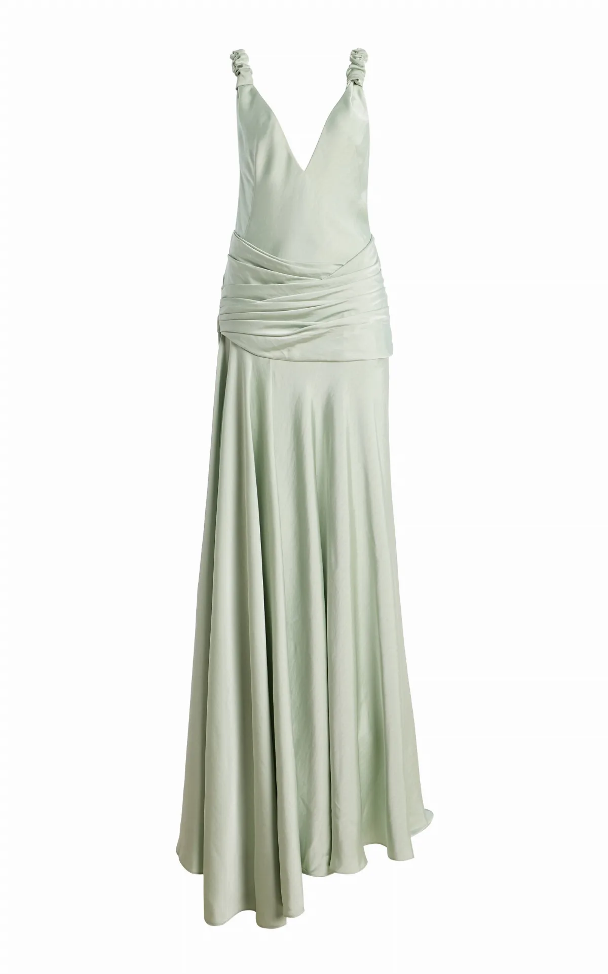 Madalena Ruffled Satin Maxi Dress