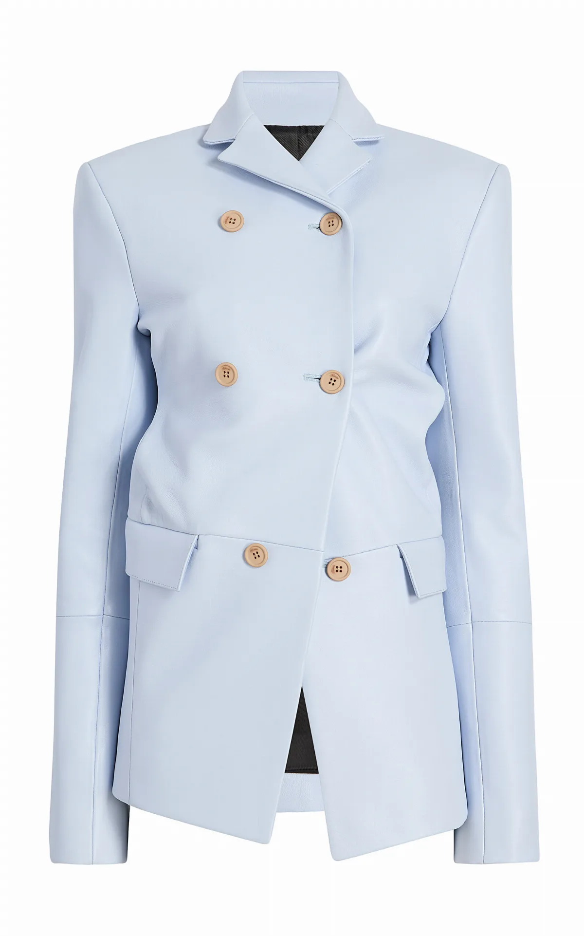 Rolo Draped Plonge Leather Jacket by Khaite