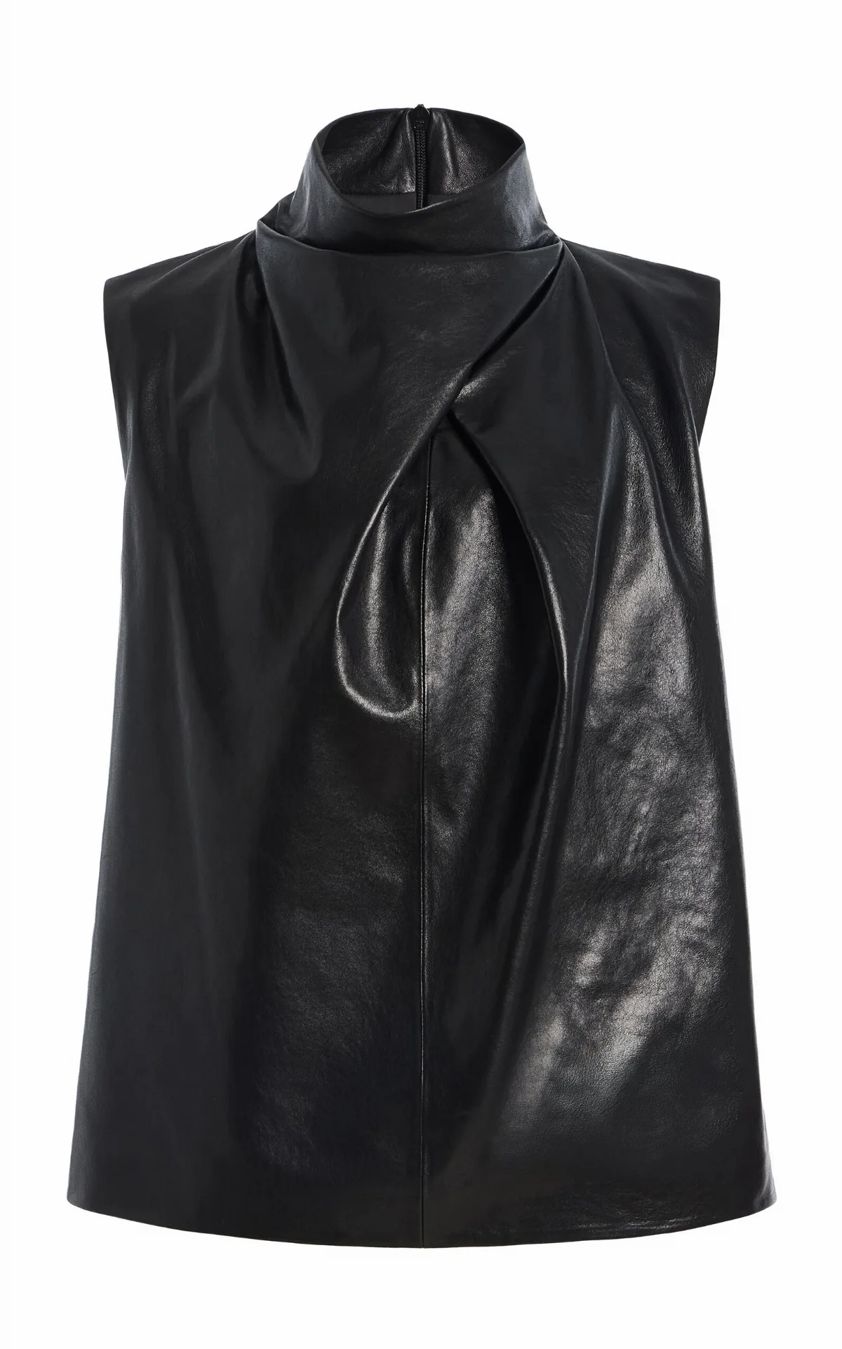 Halley Draped Leather Top