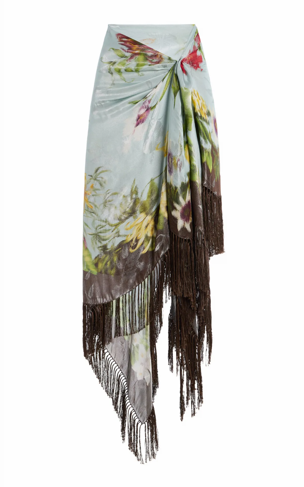 Fringed Metallic Midi Skirt by Oscar de la Renta