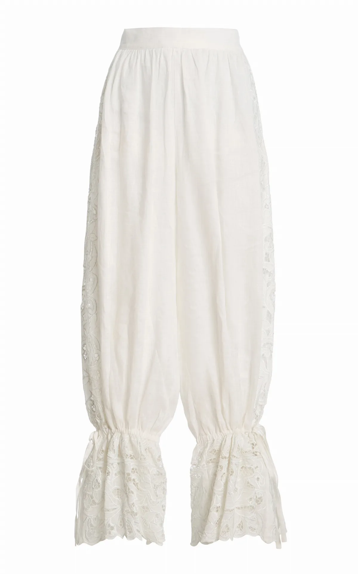 La Isla Carlota Cotton Lace Wide-Leg Pants