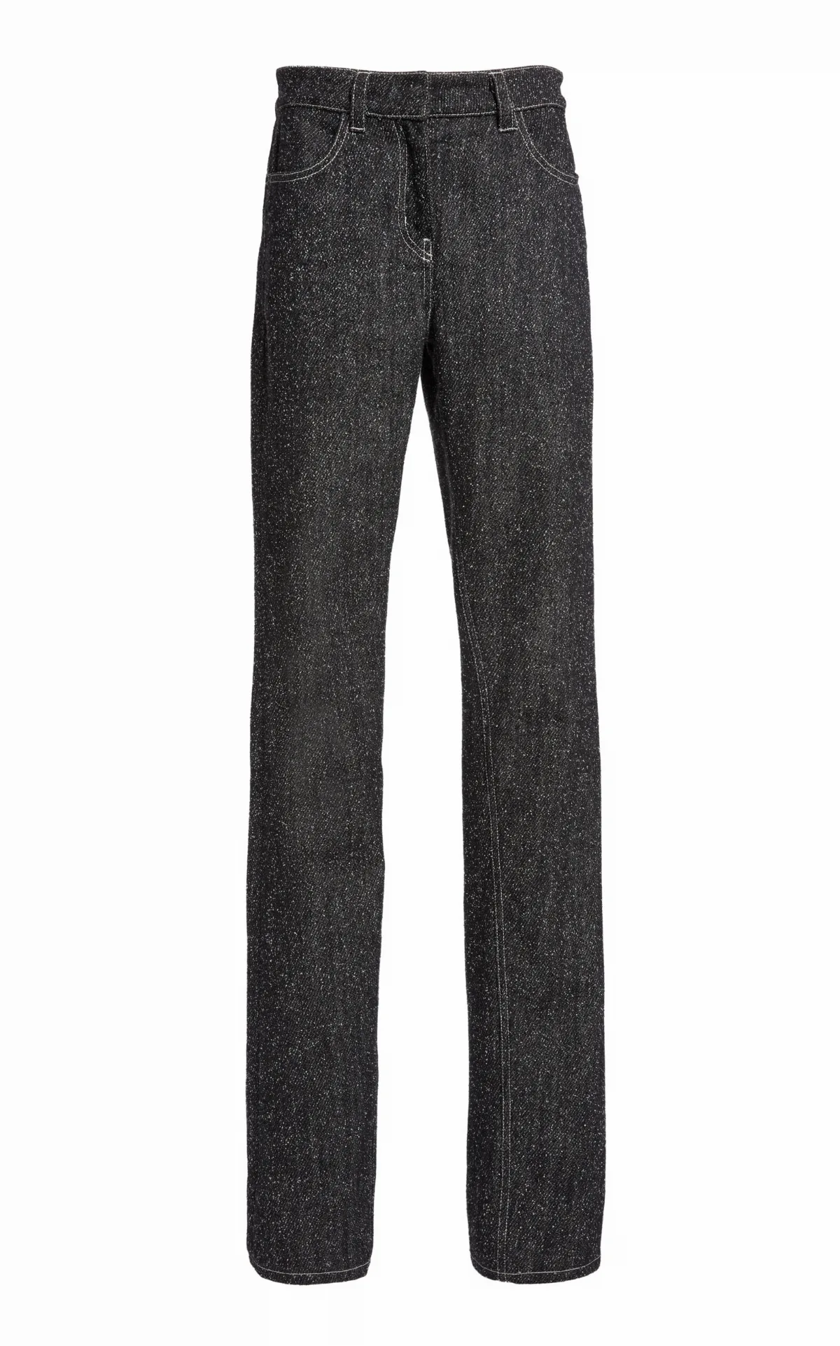 Snap Denim Tweed Straight-Leg Jeans by Courrèges