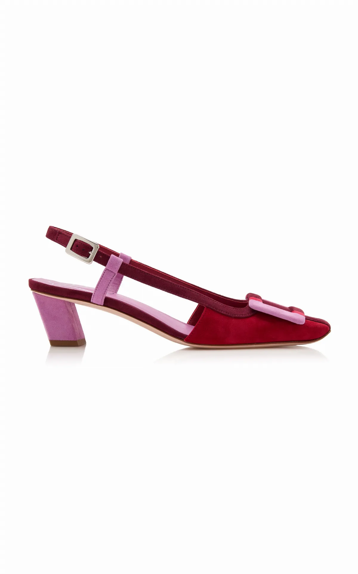 Belle Vivier Striped Suede Slingback Pumps by Roger Vivier