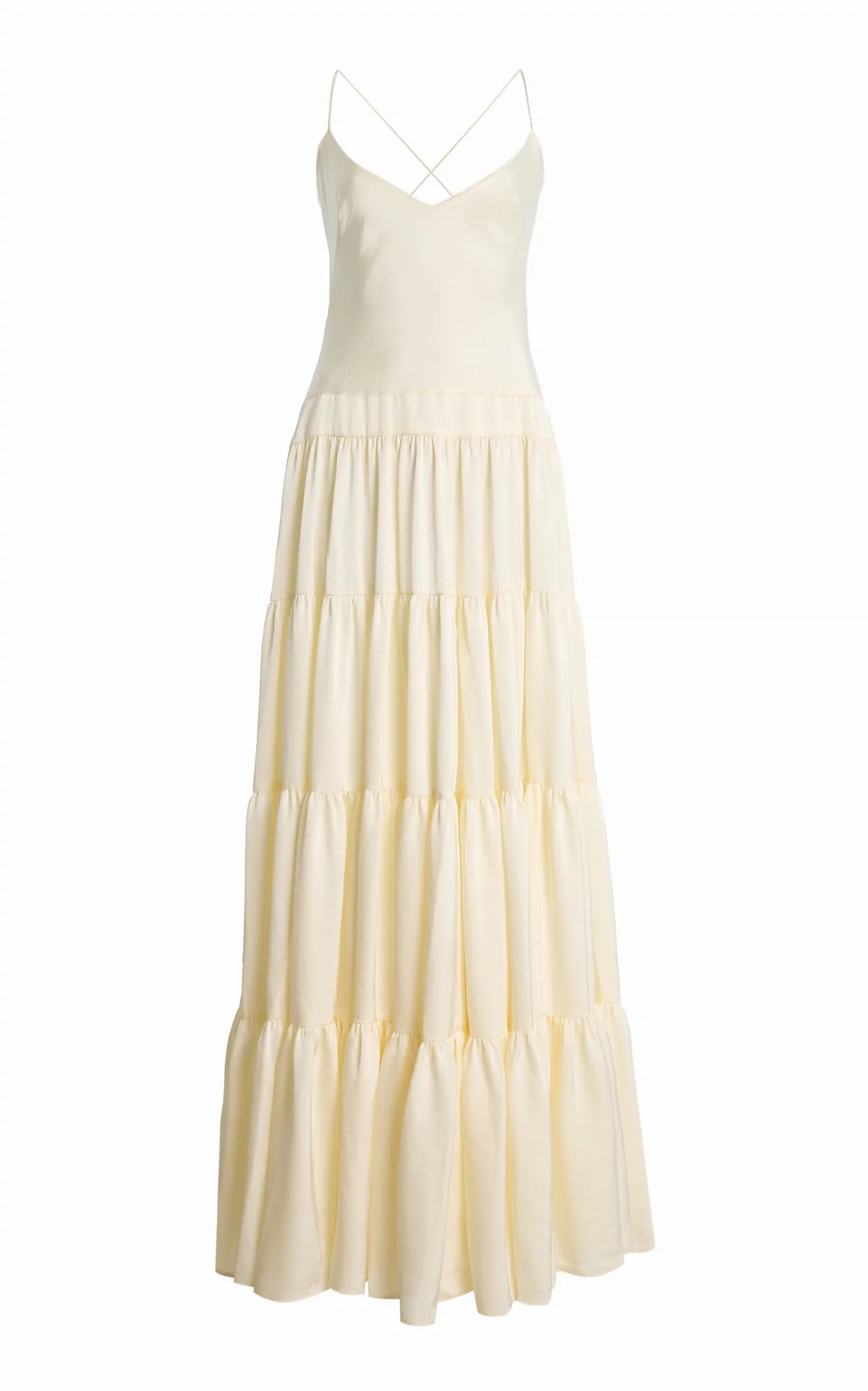 Bridal Ruffled Crepe Maxi Dress by Arcina Ori