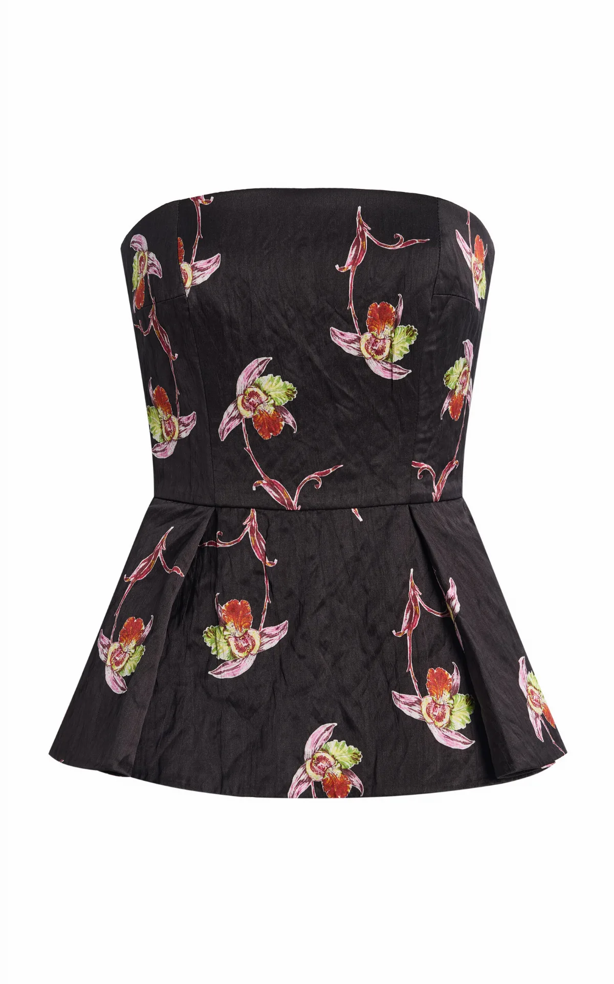 Jadiel Floral Satin Peplum Top by Emilia Wickstead