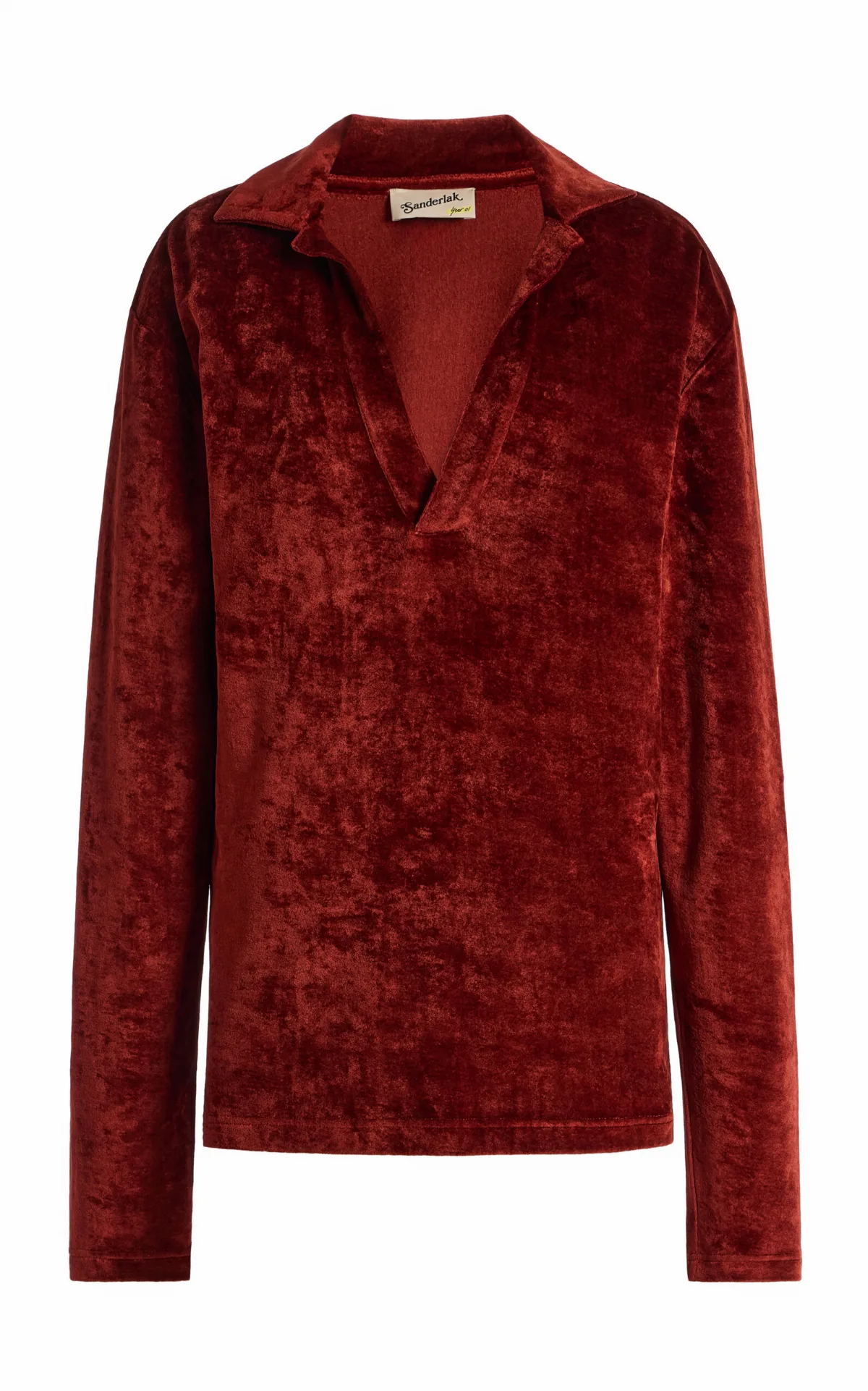 V-Neck Velvet Polo by Sanderlak