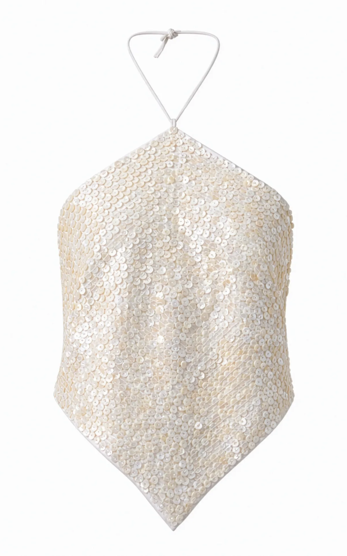 Cotton Mother-of-Pearl Button Halter Top by Chan Luu