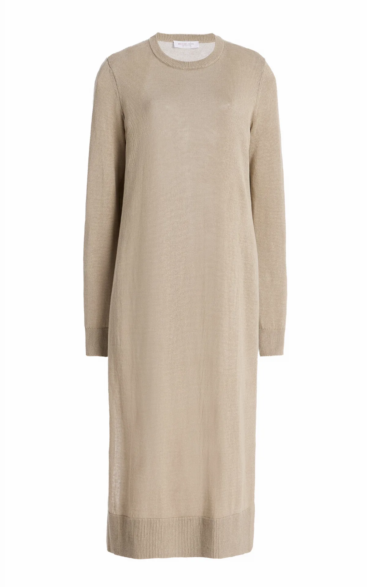 Side Slit Linen-Cotton Tunic Top by Michael Kors Collection